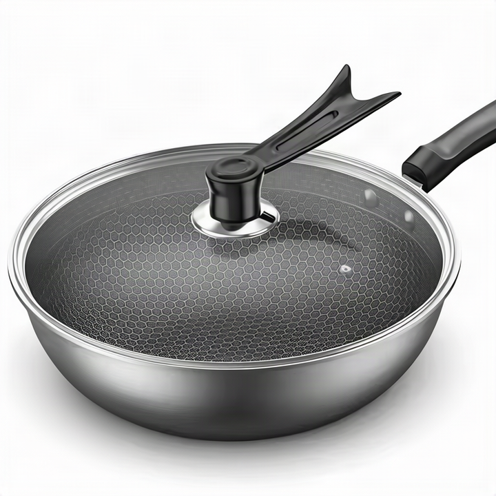 Stainless Steel Frying Pan with Glass Lid