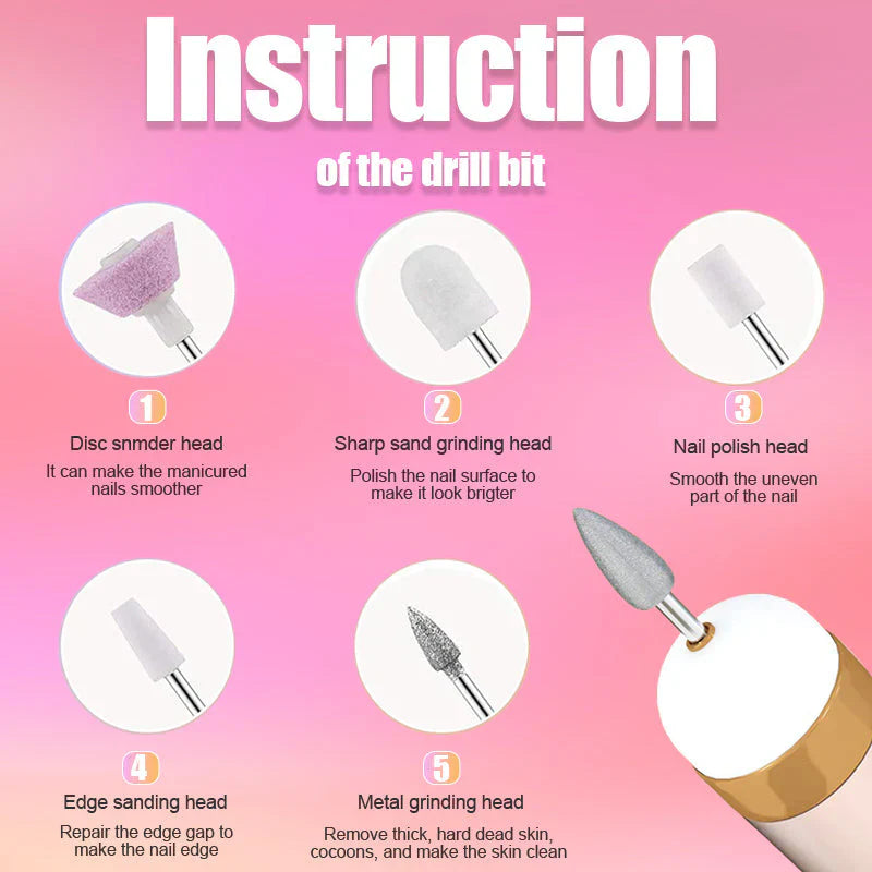BowLift | 5-in-1 Electric Nail Care Device – Portable Manicure Tool with LED Light