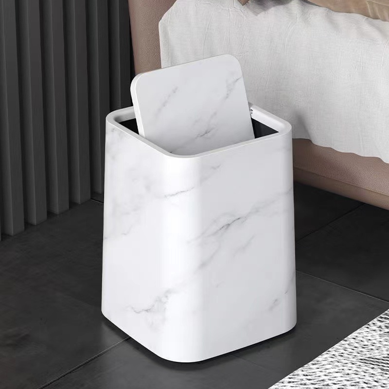 Marble Trash Can | Elegant Swivel Lid | Bowlift