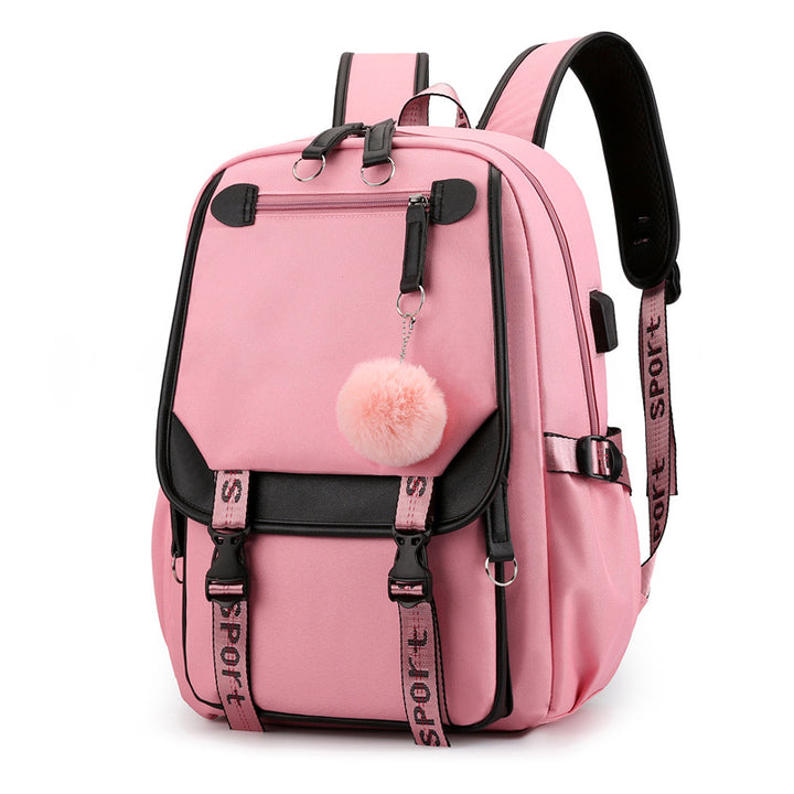 Denim backpack, large capacity