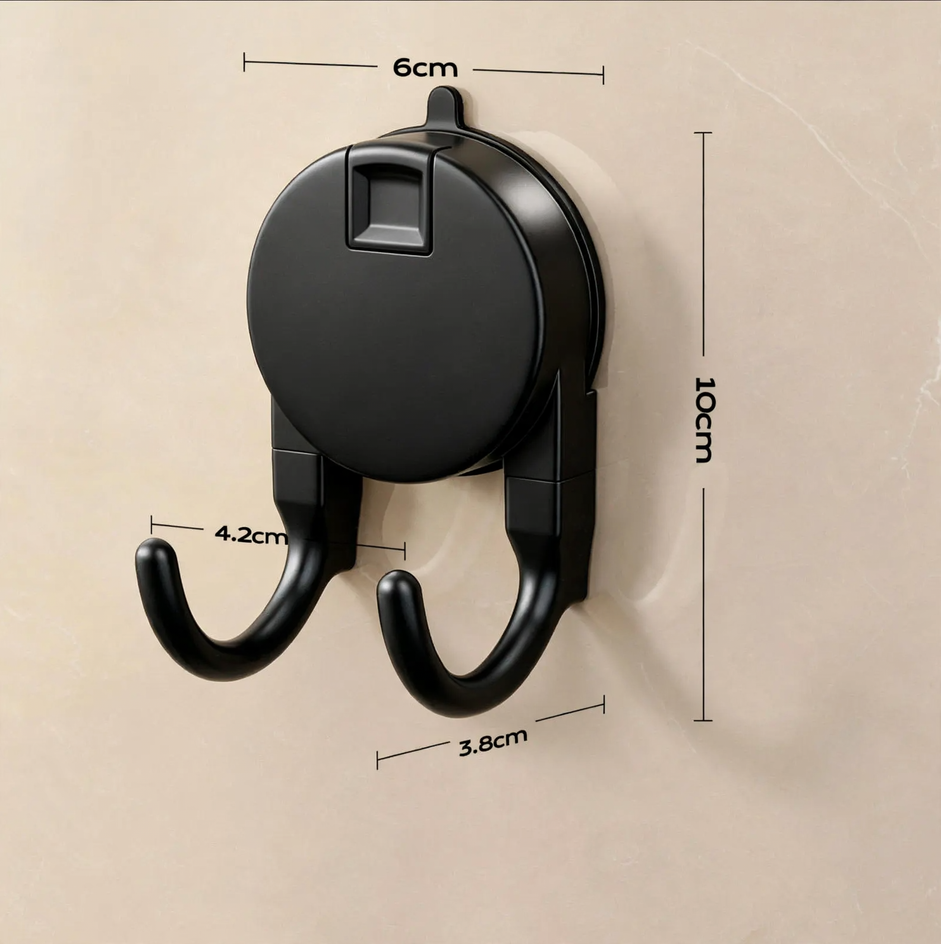 Suction cup hooks, set of 4, plastic