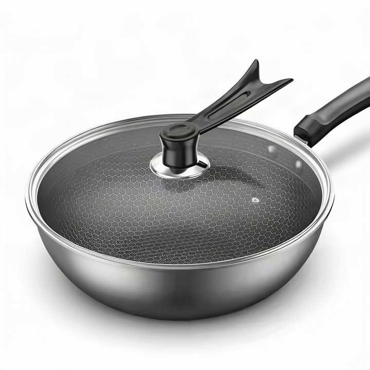 Stainless Steel Frying Pan with Glass Lid