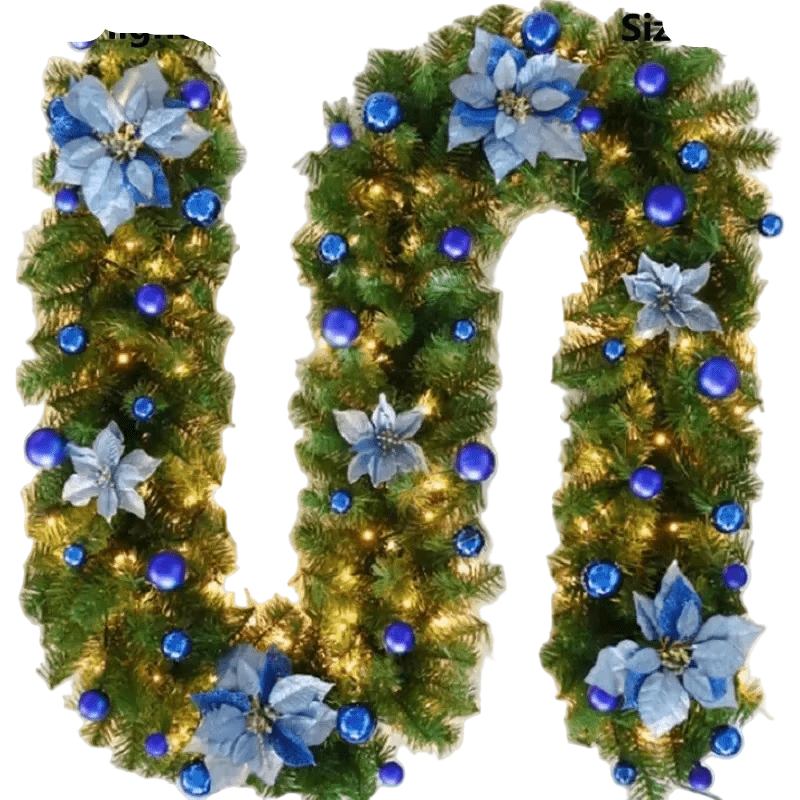 BowLift | LumiRotan Christmas Garland – Illuminated Rattan Garland with Warm LEDs for Festive Decoration