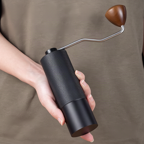 Hand coffee grinder with steel core, luxury design