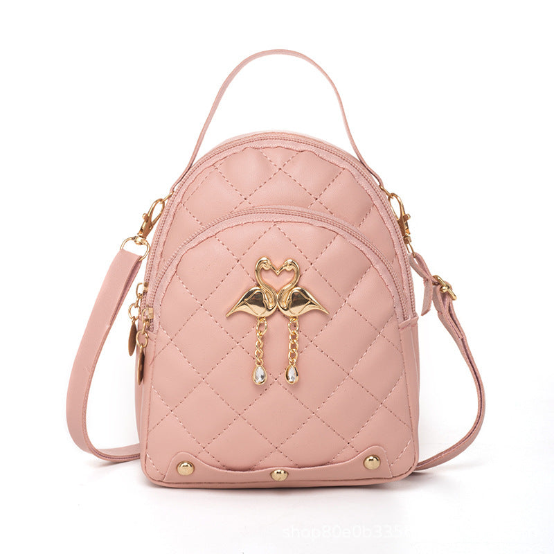 Embroidered backpack made of PU material