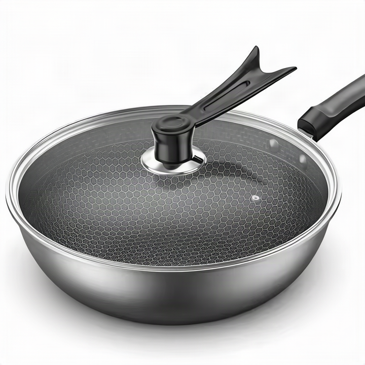 Stainless Steel Frying Pan with Glass Lid