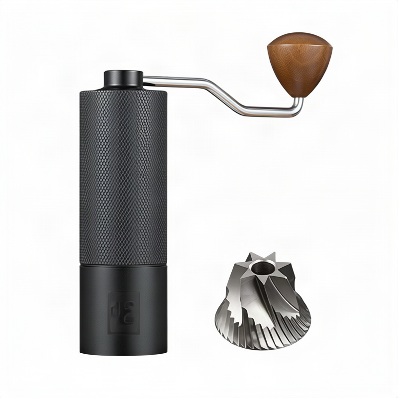 Hand coffee grinder with steel core, luxury design