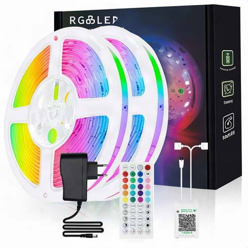 RGB LED strip 5050, controllable via app and remote control