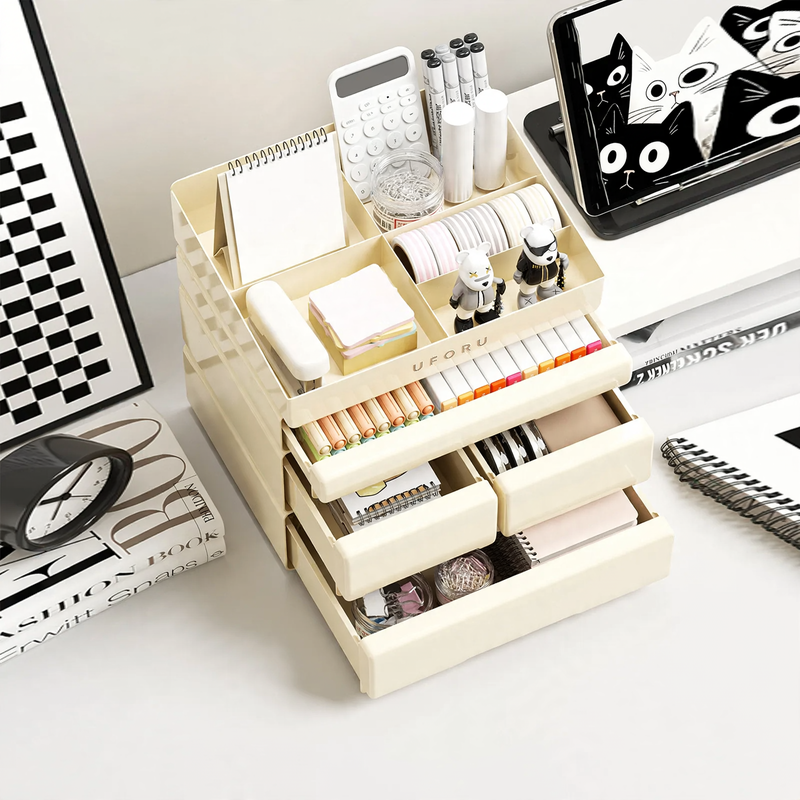 Desk storage box with drawers