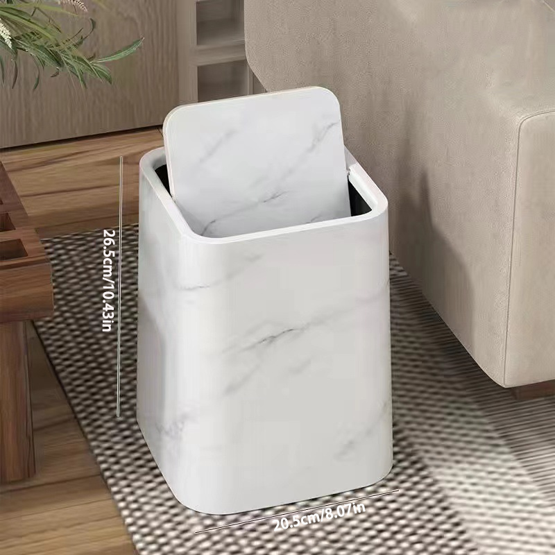 Marble Trash Can | Elegant Swivel Lid | Bowlift