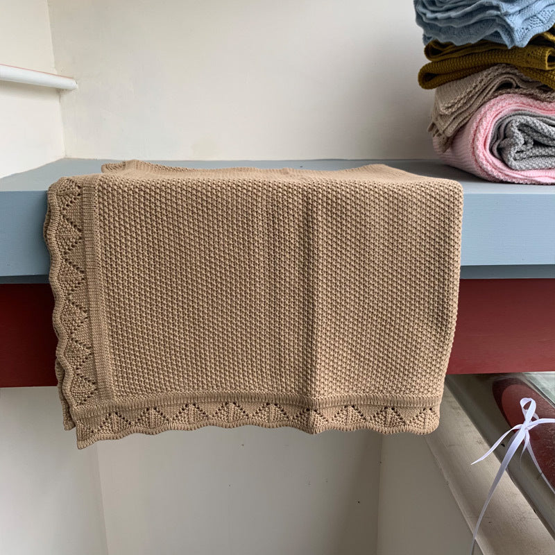 Cotton knitted blanket, 80×100 cm