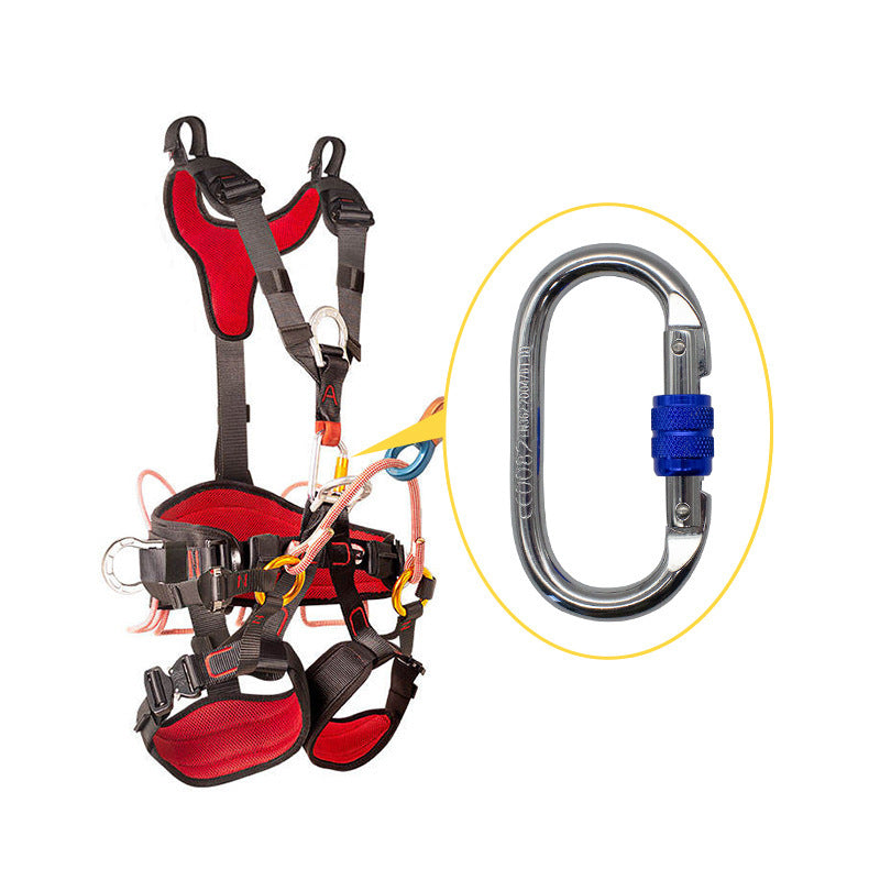 Steel carabiner for climbing, 25 KN