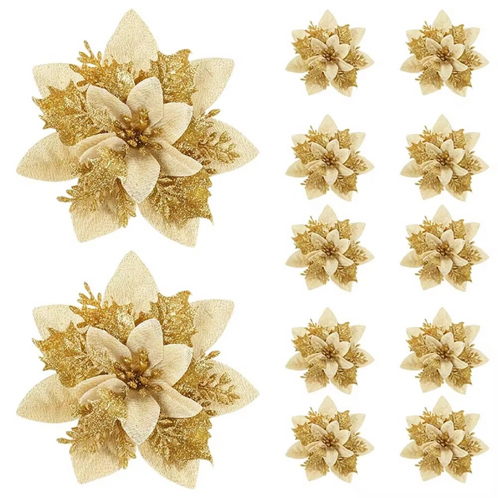 BowLift | Decorative Flower Set Pattern Pink, Gold or Red for Christmas Tree