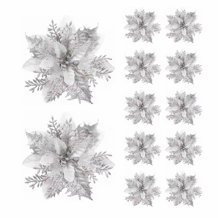 BowLift | Decorative Flower Set Pattern Pink, Gold or Red for Christmas Tree