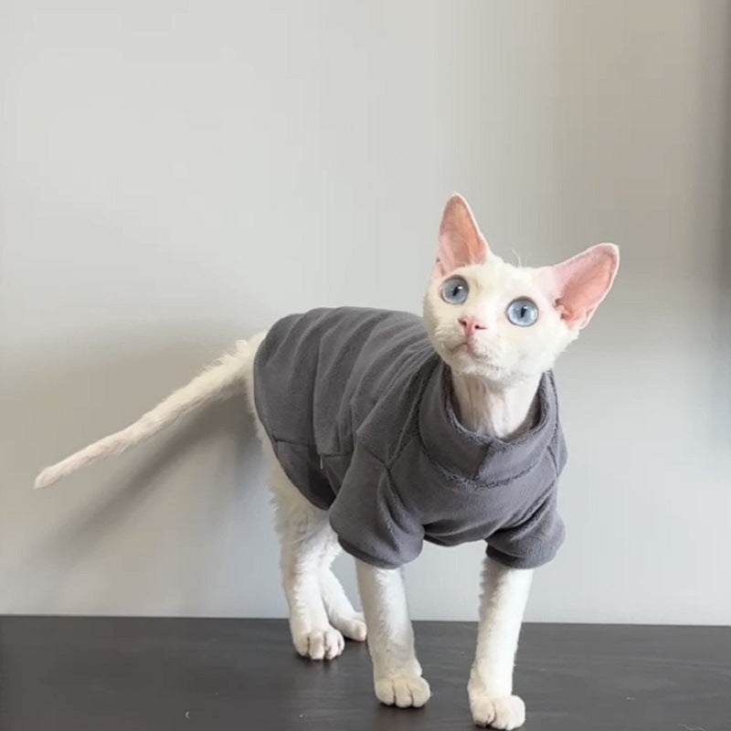 Dog coat made of sweatshirt fabric with pockets