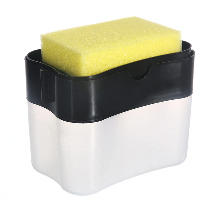 2-in-1 sponge brush holder with soap dispenser