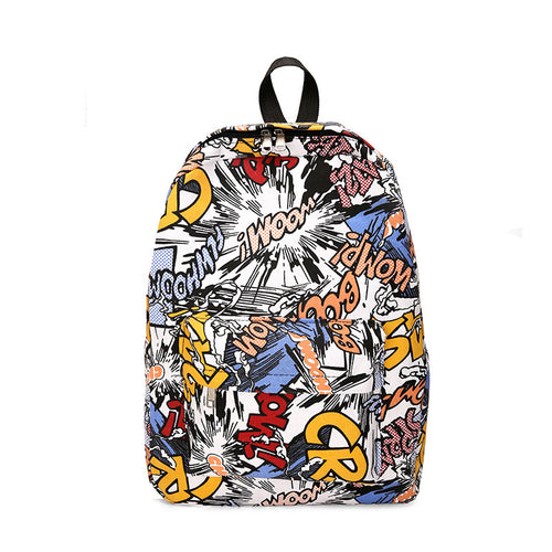 Canvas backpack with lettering design, under 20 L