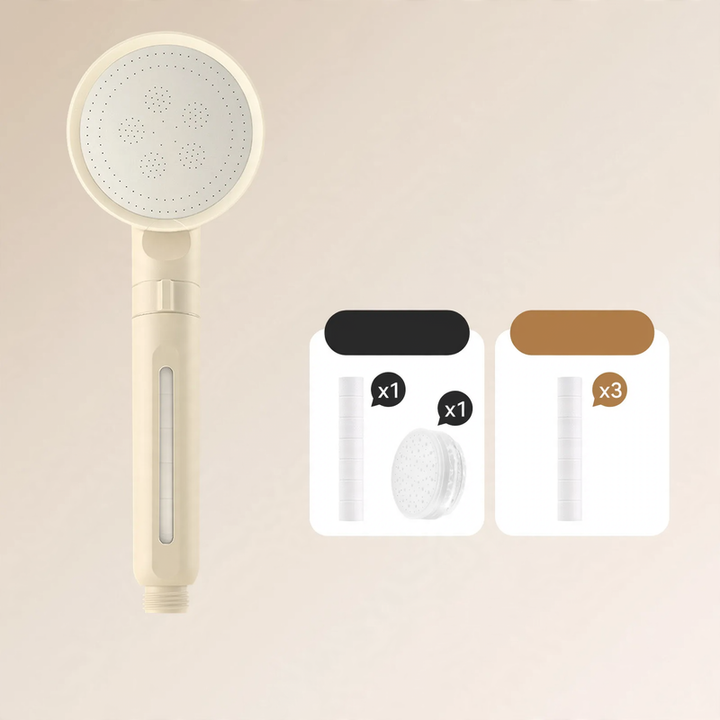 Shower head with filtration system and rain function