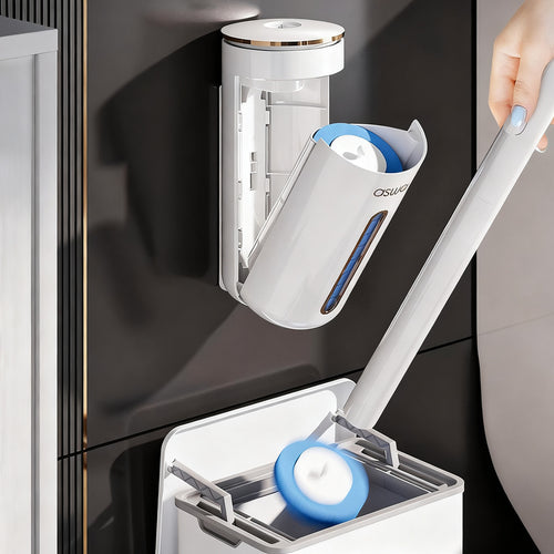 Toilet brush with interchangeable heads