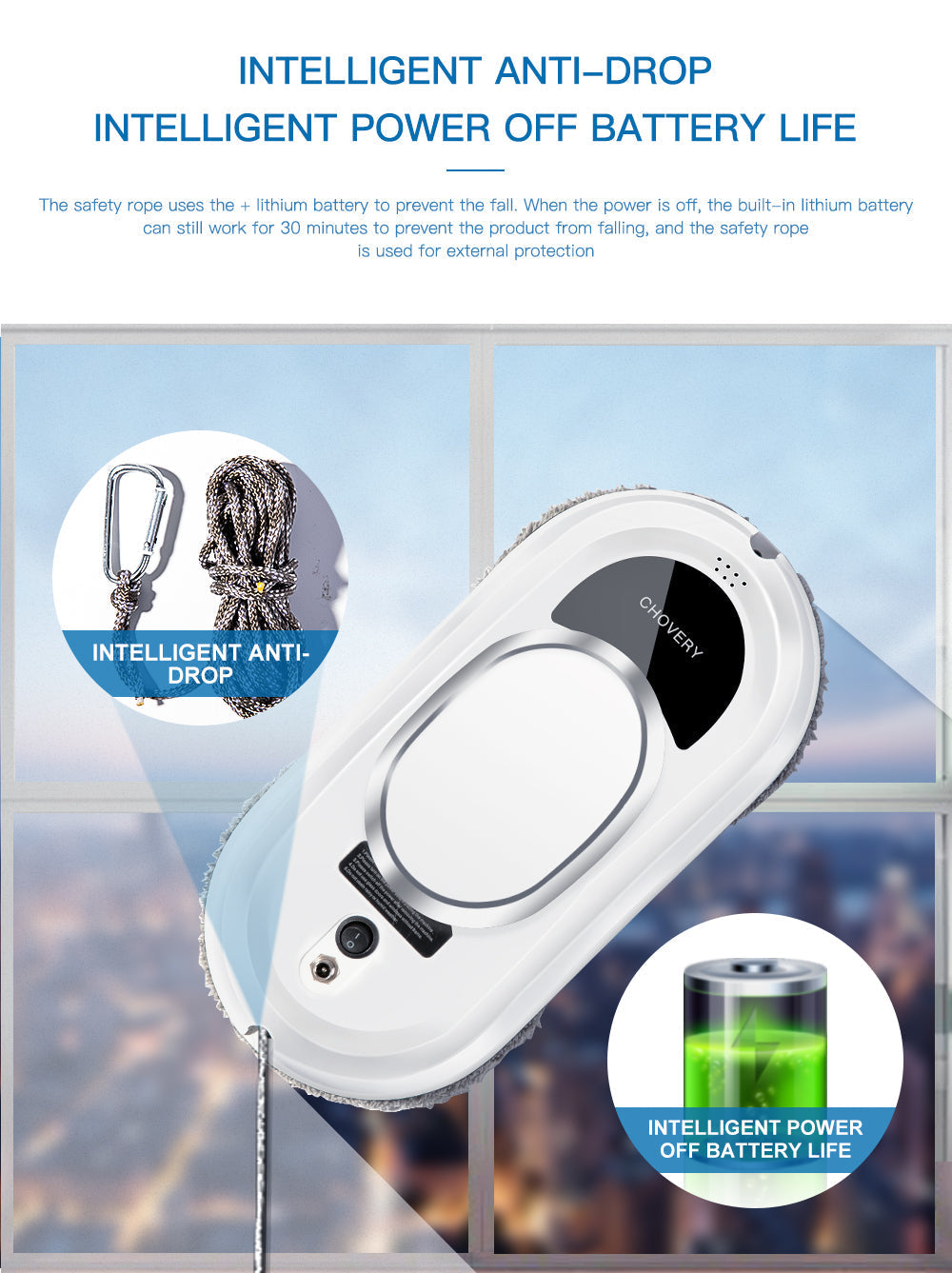 BowLift | CleanBot Smart Window Cleaner with Remote Control – Streak-Free Glass Cleaning