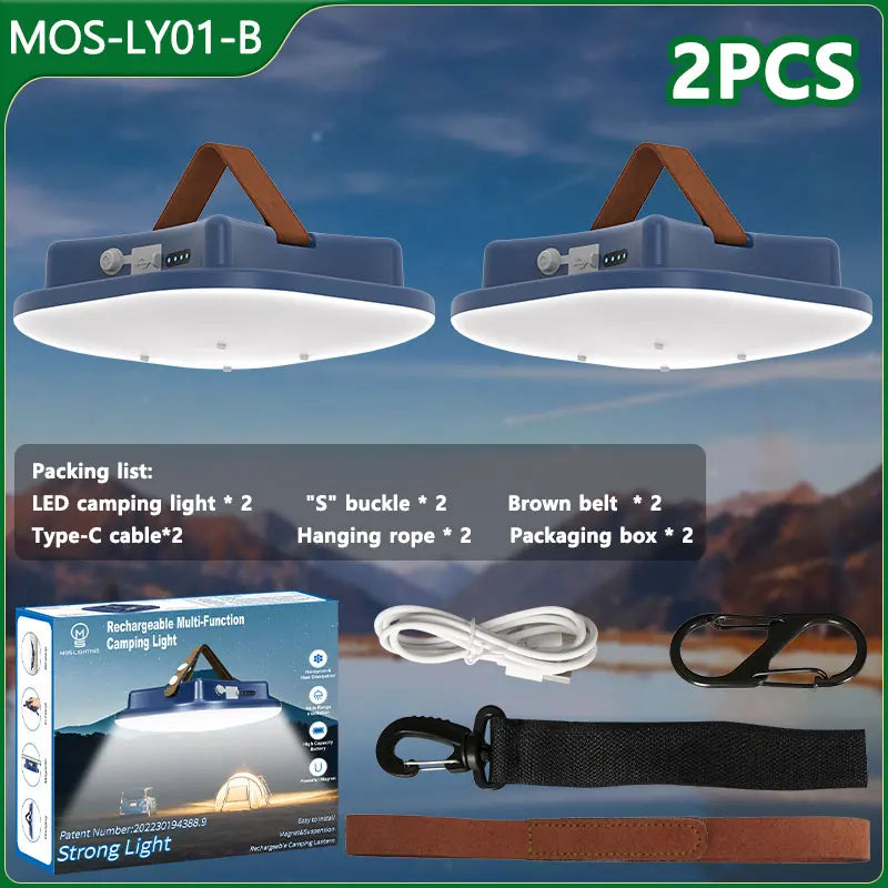 Rechargeable LED Camping Lamp with Magnets Bowlift