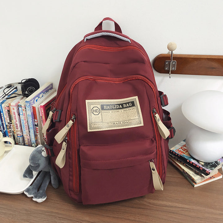 Double backpack, nylon, breathable, with tag
