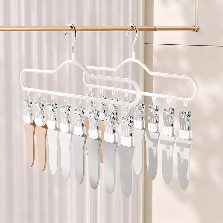 Sock and laundry rack with 8 clips made of iron