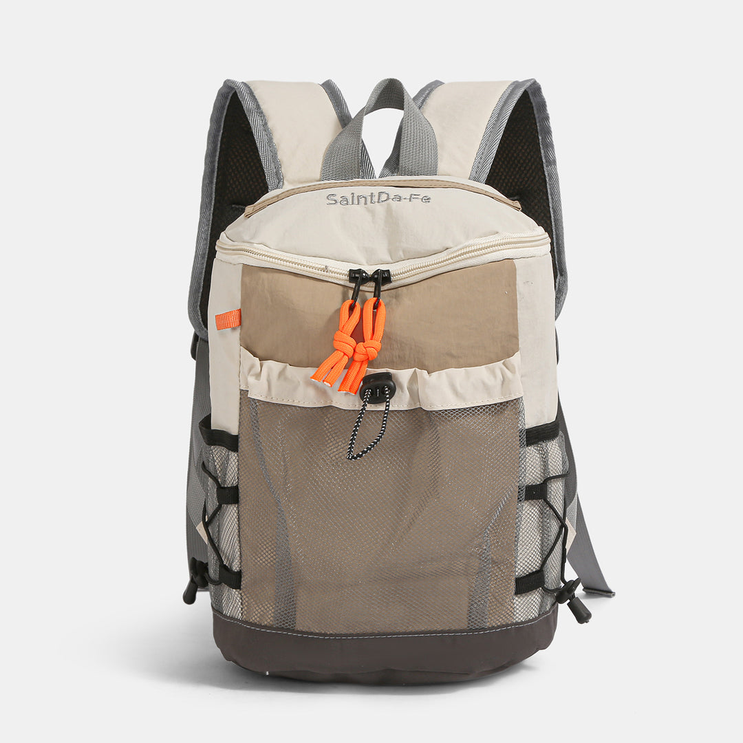 Women's backpack, up to 20 L, nylon, patchwork design