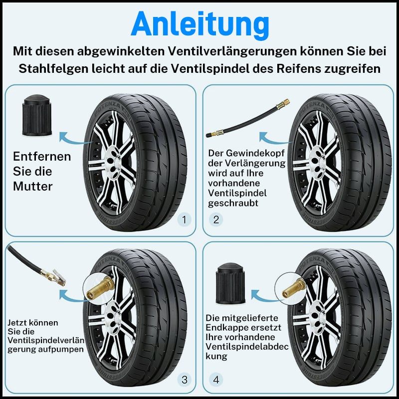 Flexible tire valve extensions | Universal fit, effortless access | Bowlift