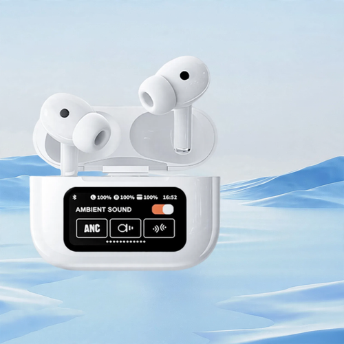 True Wireless Earbuds with Color Display and Noise Cancellation
