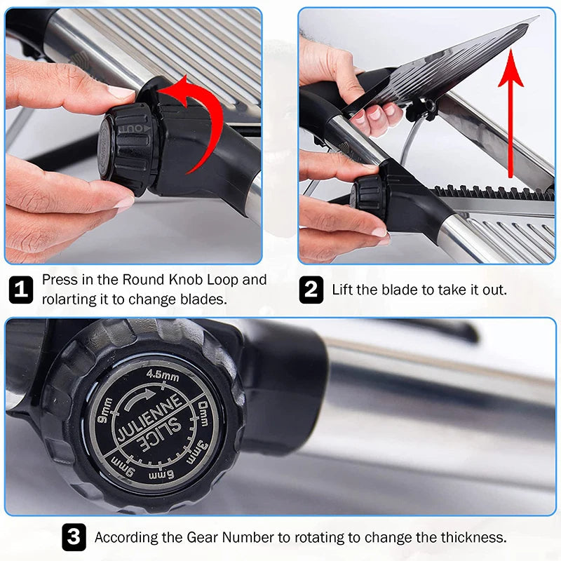 BowLift | Adjustable Stainless Steel Mandoline Slicer – Durable Kitchen Essential