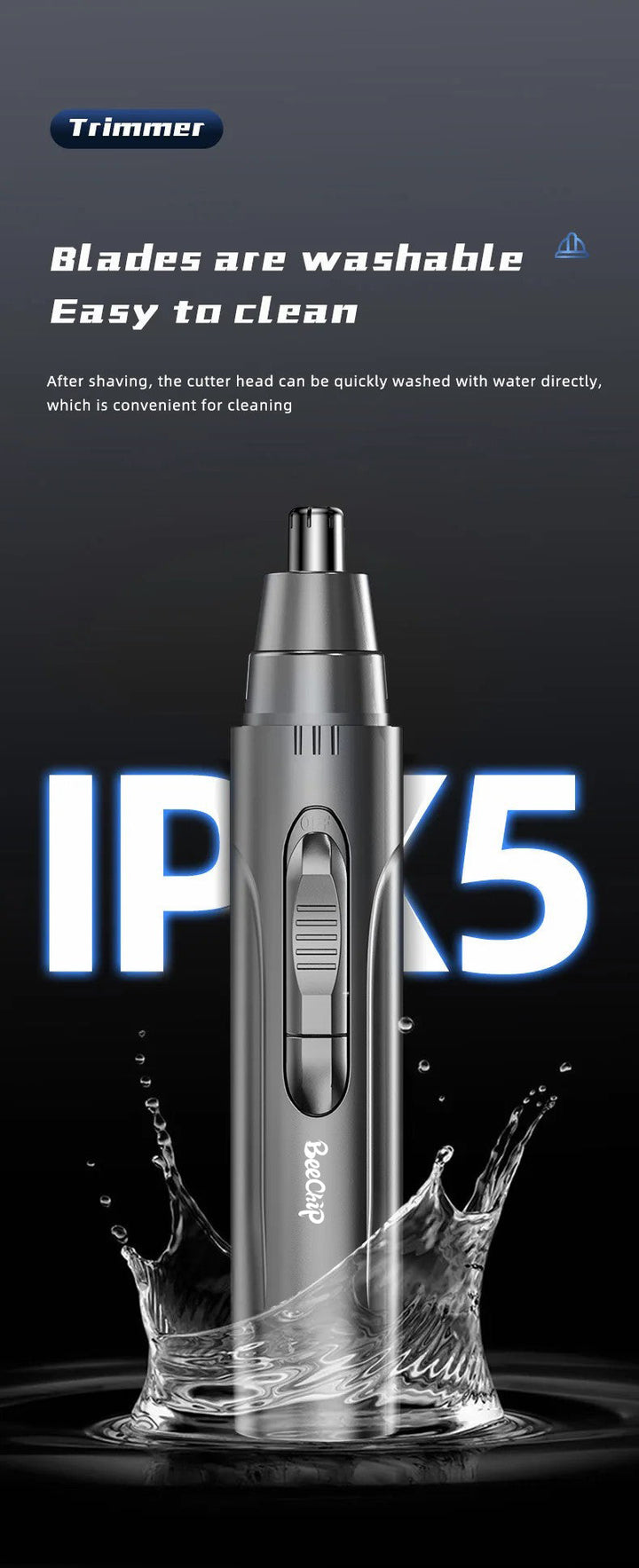 BowLift | Rechargeable Nose & Ear Hair Trimmer for Men and Women – Pain-Free Precision Grooming Tool