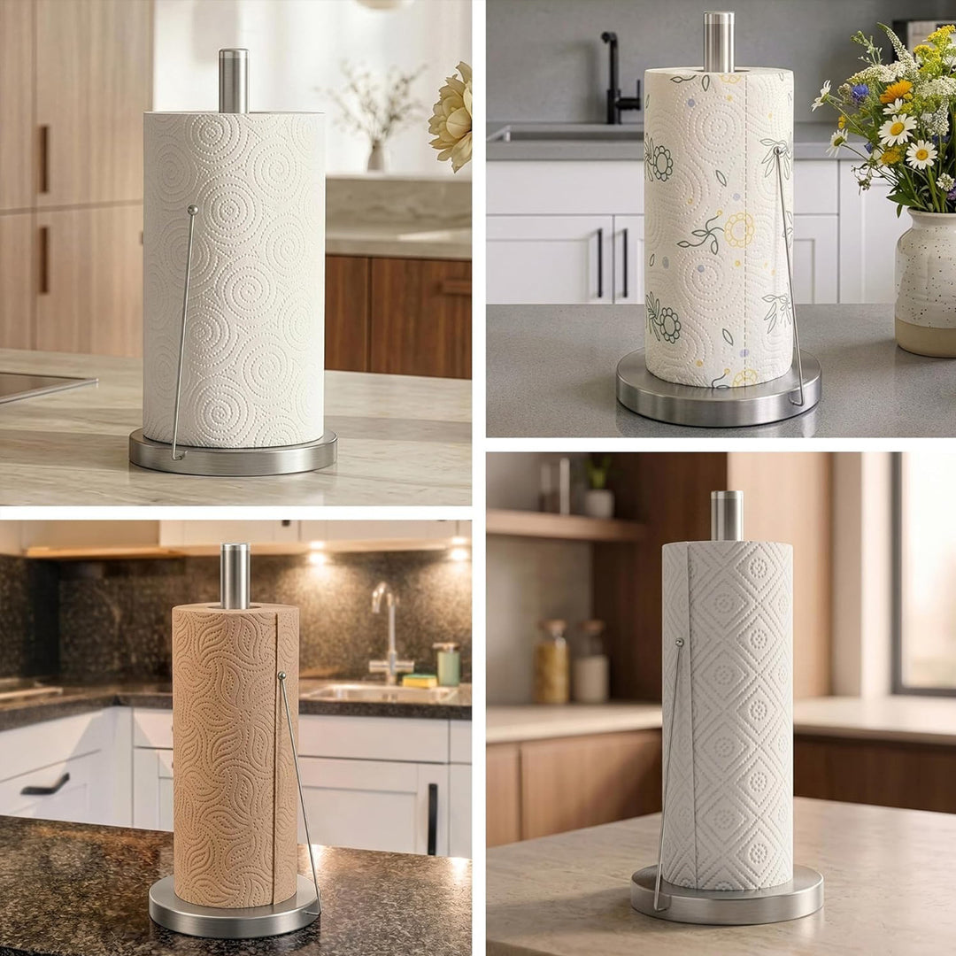 Stainless steel kitchen roll holder