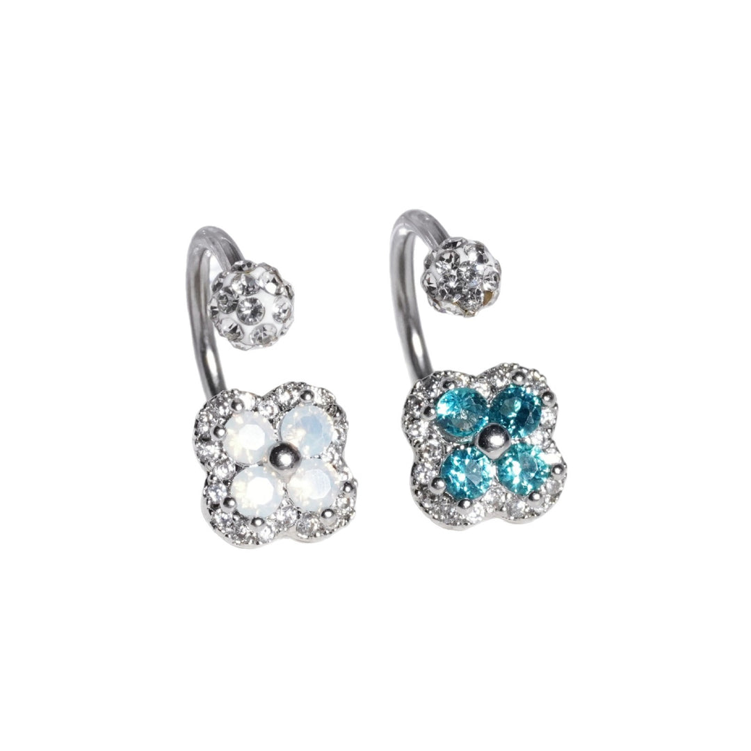 Lip studs stainless steel with rhinestones, various sizes