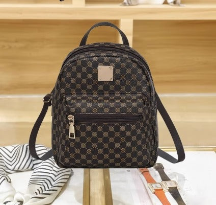 Mini backpack made of PU material with print pattern
