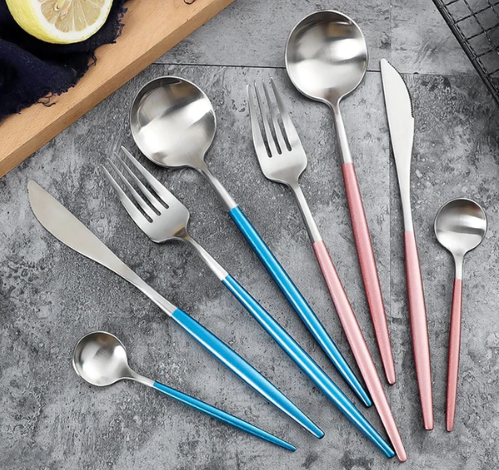 BowLift | LUXURIOUS STAINLESS STEEL 24-PIECE GOLD-SILVER CUTLERY SET