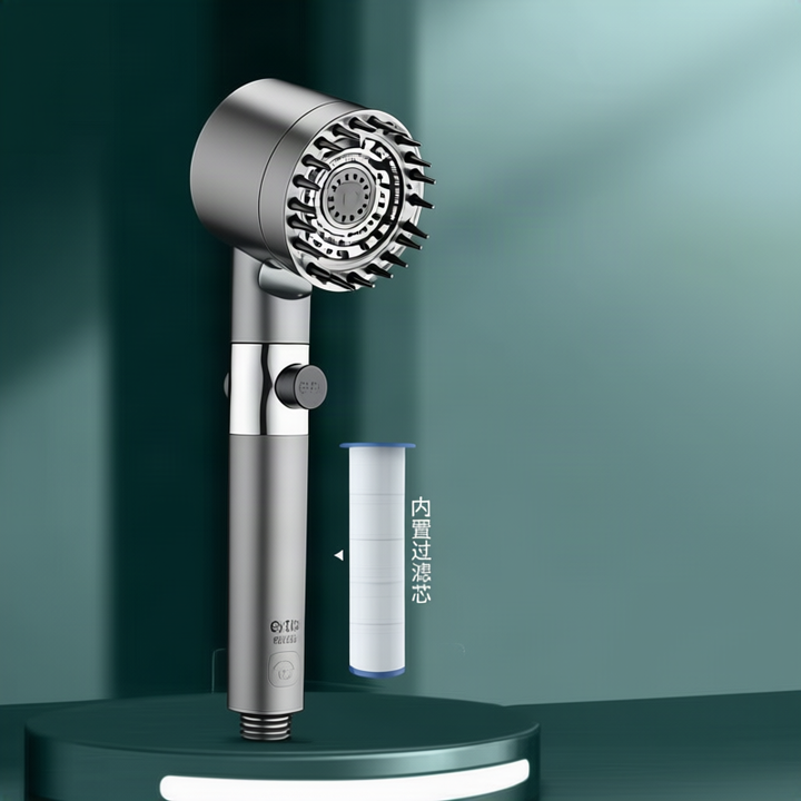 Showerhead with massage function and LED lighting