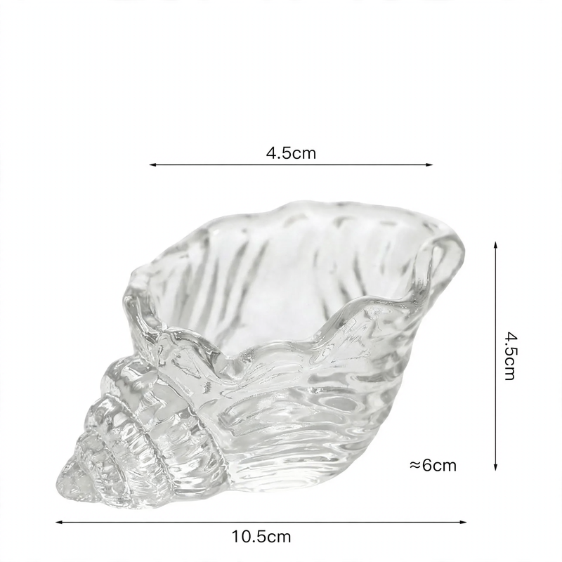 Shell-shaped glass candle holder in color