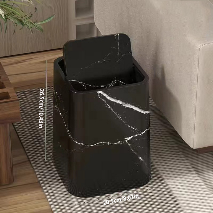Marble Trash Can | Elegant Swivel Lid | Bowlift