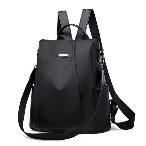 Nylon backpack for women, compact, leisure