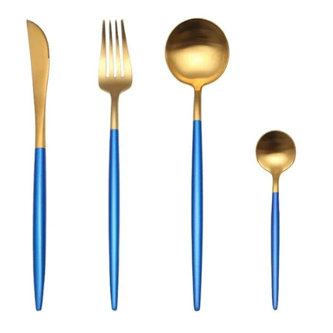 BowLift | LUXURIOUS STAINLESS STEEL 24-PIECE GOLD-SILVER CUTLERY SET