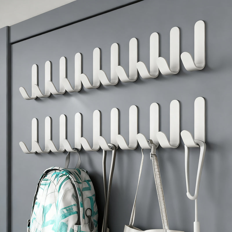 Aluminum wall hooks with adhesive surface