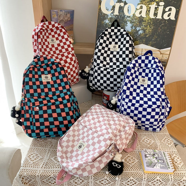 Backpack with letter pattern, 20–35 L
