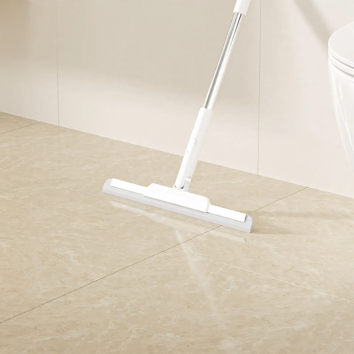 Silicone wiper broom with water squeegee