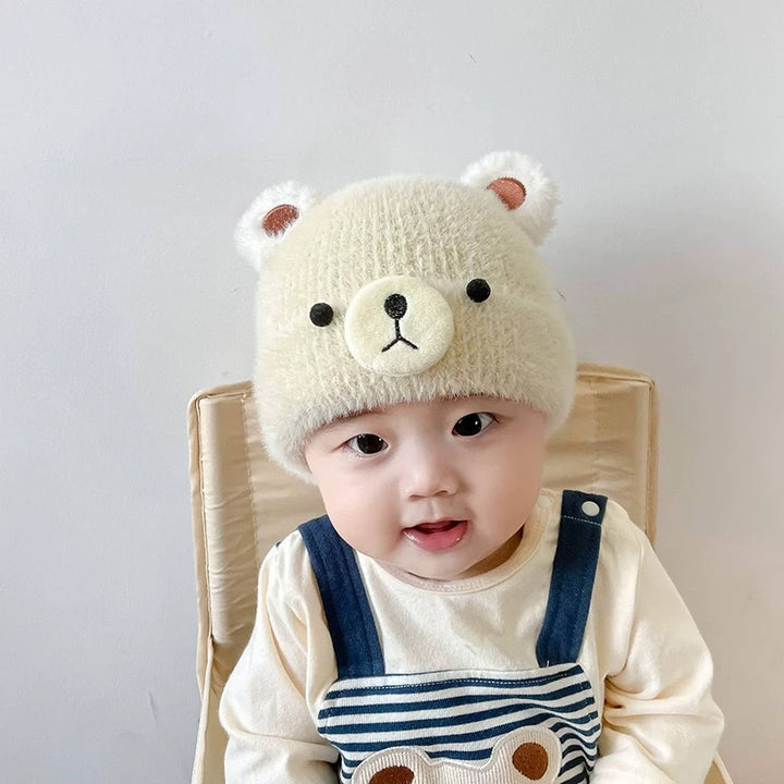 Children's hat with earflaps, knitted, warm