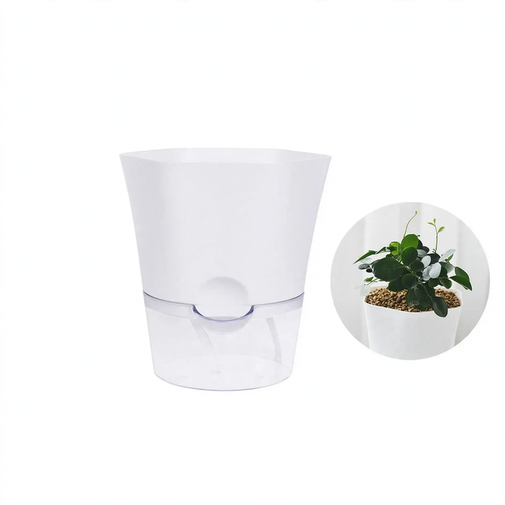 Self-watering flower pot, plastic
