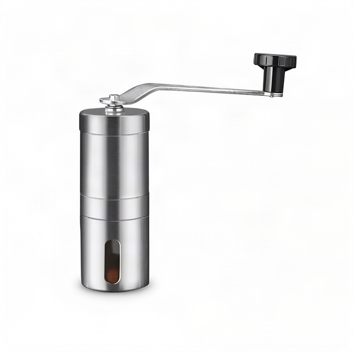 Manual coffee grinder with ceramic grinding mechanism, stainless steel