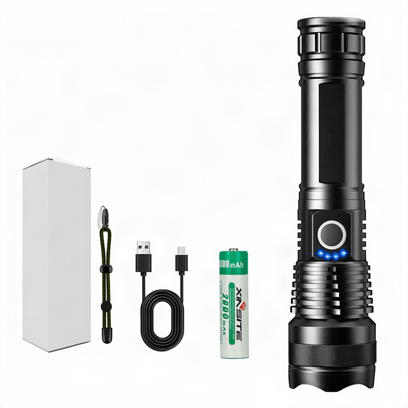 Aluminum flashlight, 3000 mAh