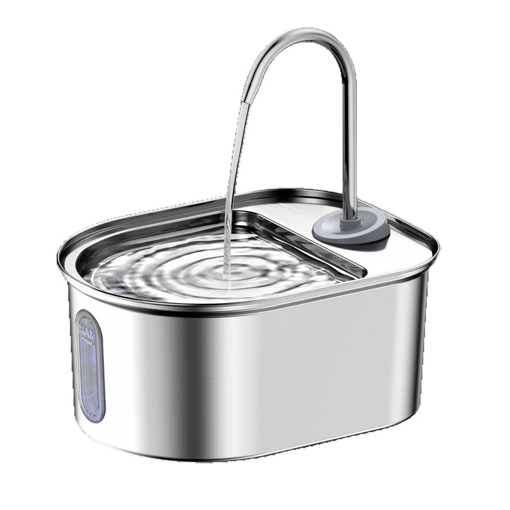 Stainless Steel Cat Fountain, 2.8 L, USB, with Filtration