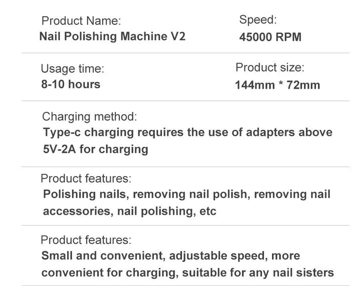 BowLift | High Performance 45000RPM Portable Electric Nail File With Battery | Quiet Design for Professional Manicure
